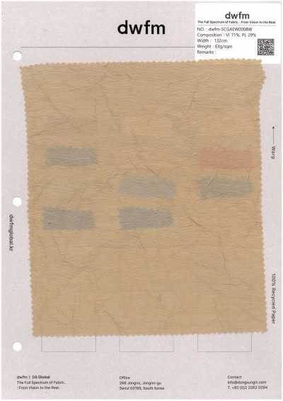 DWFM-SCGAEW0008W Finitura Lavaggio, Tessuto Trasparente