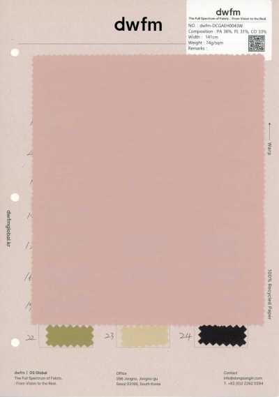 DWFM-DCGAEH0043W Voile Di Cotone E Nylon Lavato Con Enzimi