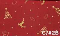 AP65802 Buon Natale Stampa GOLD Tessuti Di Tela (Rotolo)[Tessuti / Stoffe] COSMO TEXTILE Immagini aggiuntive