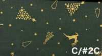 AP65802 Buon Natale Stampa GOLD Tessuti Di Tela (Rotolo)[Tessuti / Stoffe] COSMO TEXTILE Immagini aggiuntive