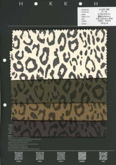 5-LEO-WS Twill C/Pu Finitura Lavata Leopardato