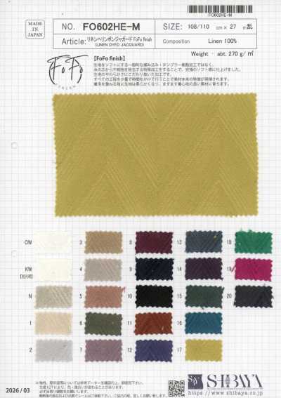 FO602HE-M Lino jacquard a spina di pesce con finitura FoFo
