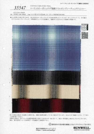 35547 Codot Organics® Twill a torsione forte a quadri sfumati