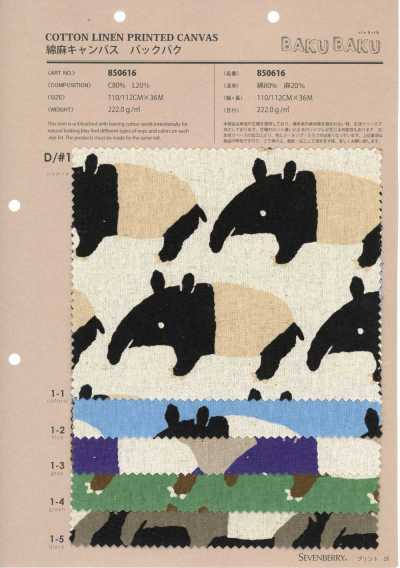 850616 Tela canvas in cotone e lino Bakkubaku