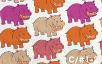 850620 Popeline Happy Hippo[Tessili / Tessuti] VANCET Immagini aggiuntive