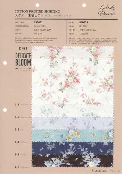 850621 Batista di cotone non sbiancato Rurudiroman Delicate Bloom