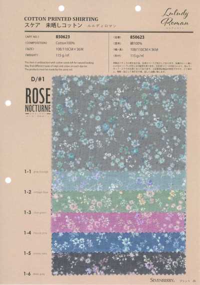 850623 Batista in cotone non sbiancato Luludi Roman Rose Nocturne