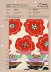 850626 Canvas floreale in cotone e lino Biscuit