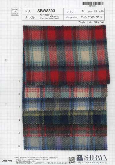 SBW8893 Lana misto alpaca spazzolata a quadri