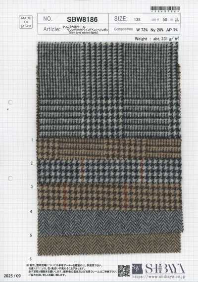 SBW8186 Lana misto alpaca Glen check/windowpane/herringbone