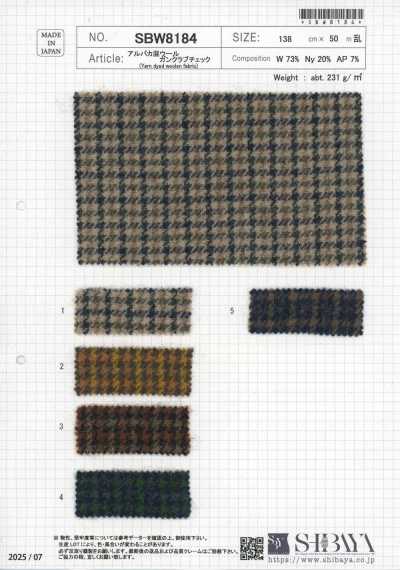 SBW8184 Lana misto alpaca a quadri Gun Club