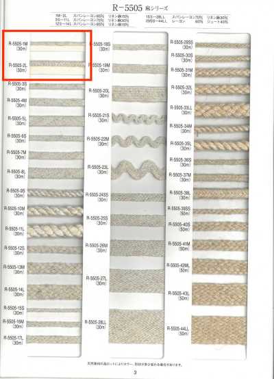 R-5505 Nastro per piping serie lino