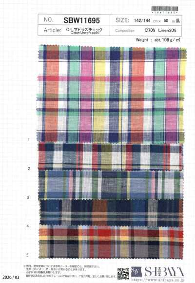 SBW11695 Quadri Madras in cotone/lino