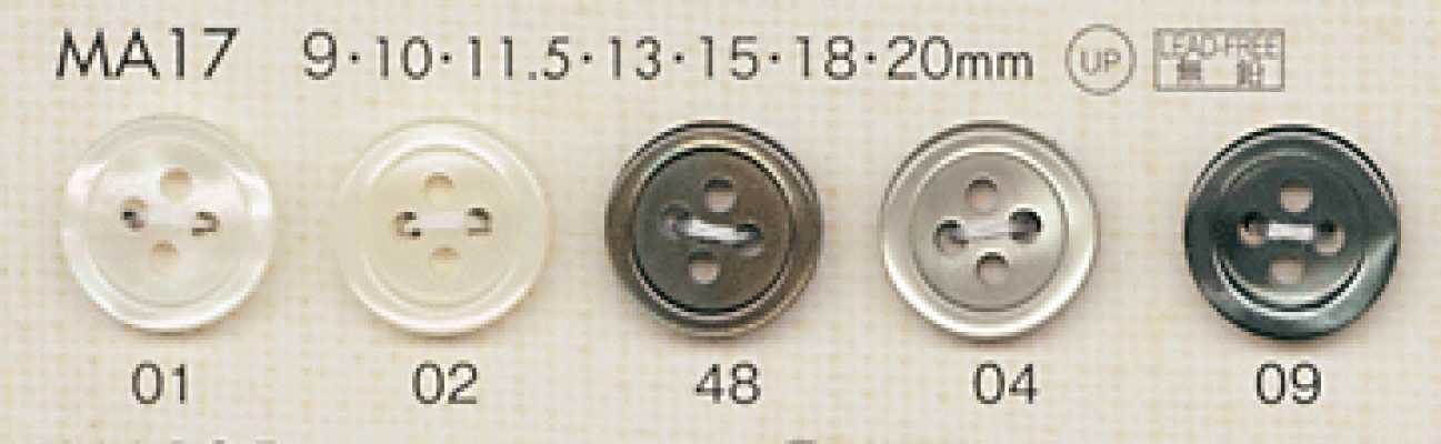 MA17 DAIYA BUTTONS Bottone in poliestere effetto madreperla