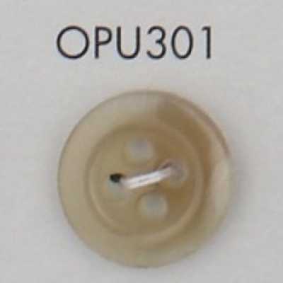 OPU301 Bottone a 4 fori con bordino in resina urea