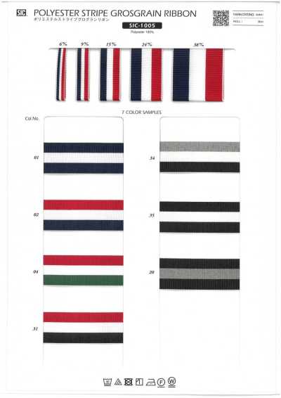 SIC-1005 Nastro grosgrain a righe in poliestere
