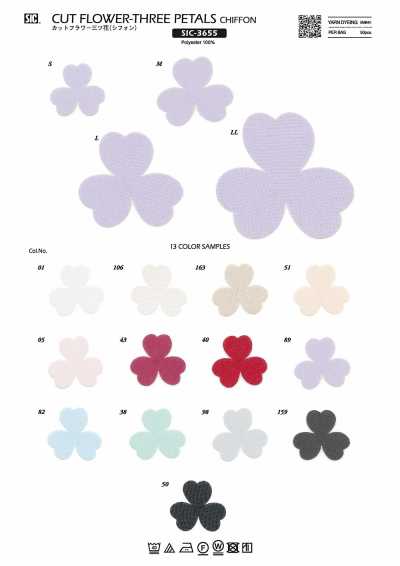 SIC-3655 Fiore reciso Triplo fiore (chiffon)