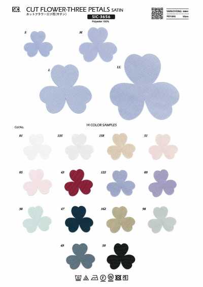 SIC-3656 Fiore ritagliato Triple Flower (raso)