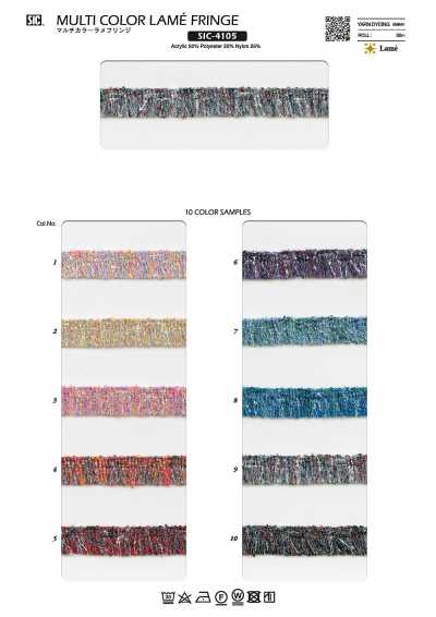 SIC-4105 Frangia lamé multicolore ca. 15 mm