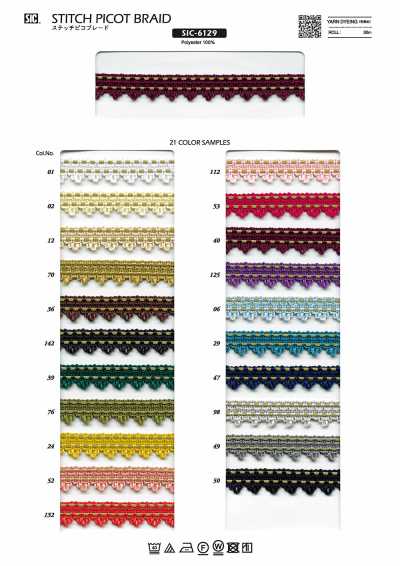 SIC-6129 Treccia picot cucita ca. 14 mm