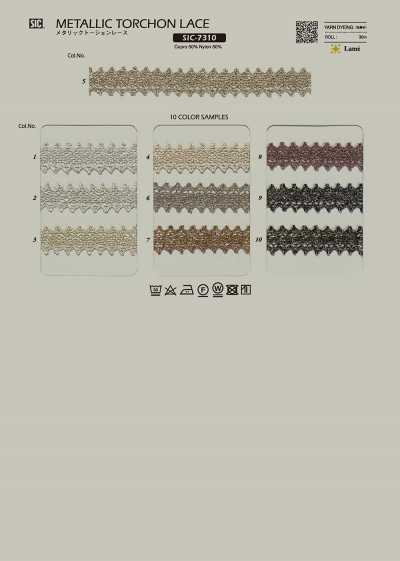 SIC-7310 Merletto torchon metallico/8 mm