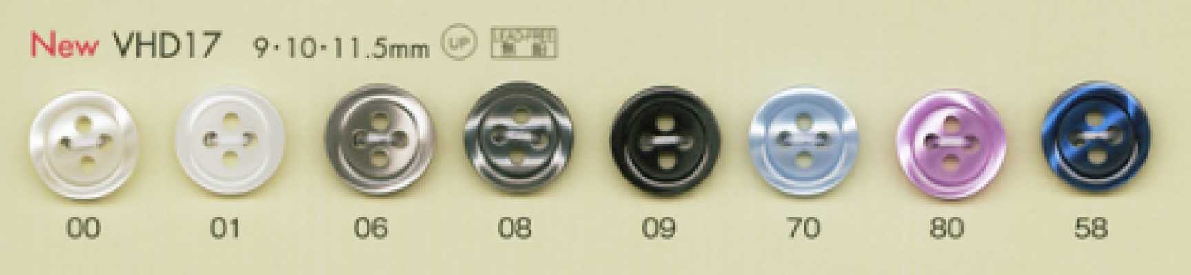 VHD17 DAIYA BUTTONS Serie HYPER DURABLE antiurto Bottone in poliestere effetto madreperla