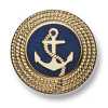 221 Bottone in metallo di fabbricazione giapponese per completi e giacche, oro/blu navy