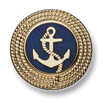221 Bottone in metallo di fabbricazione giapponese per completi e giacche, oro/blu navy