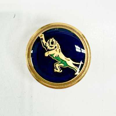 303 Bottone in metallo di fabbricazione giapponese per abiti e giacche, motivo tigre, blu navy, oro