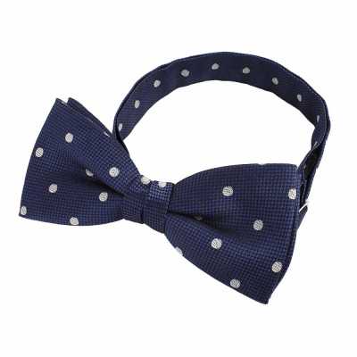 BF-602 Papillon a pois in seta blu Made in Japan