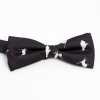 BF-CAT-BK Papillon stampato in seta, motivo gatto, nero