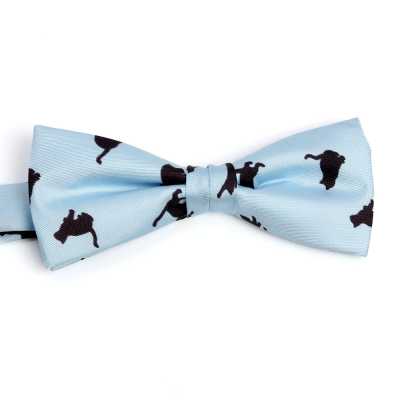 BF-CAT-SB Papillon in seta stampata motivo gatto azzurro cielo