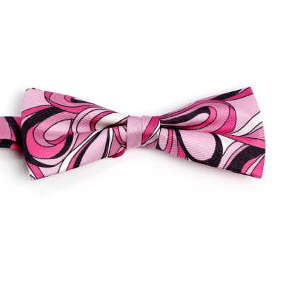 BF-GEO-PI Papillon in seta con stampa geometrica rosa