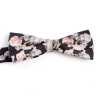 BF-ROSE-BK Papillon in seta stampata rosa e nero