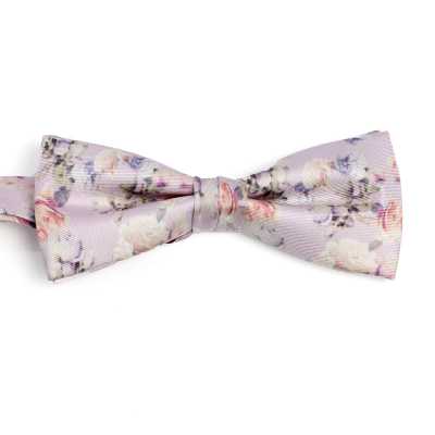 BF-ROSE-PI Papillon stampato in seta rosa