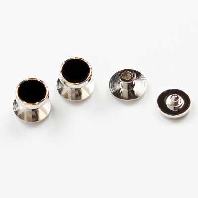 CB-1 Bottone a pressione rotondo Onyx oro e argento