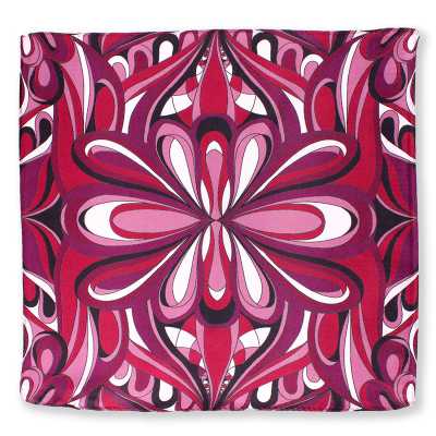 CF-GEO-PU Fazzoletto da taschino in seta stampata geometrico viola