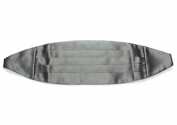 CM-508 Fascia da smoking in materiale premium con paramonture in seta, grigio