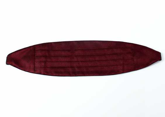 CM-987 Fascia da smoking jacquard in seta giapponese, motivo Kanoko, rosso vino