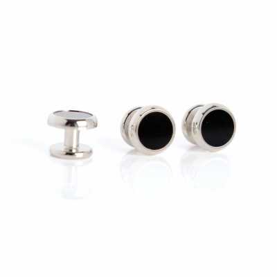 E-1-S Bottone a pressione Argento Onice rotondo
