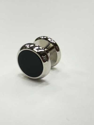 E-1 Bottone a pressione Onyx Silver rotondo (al pezzo)