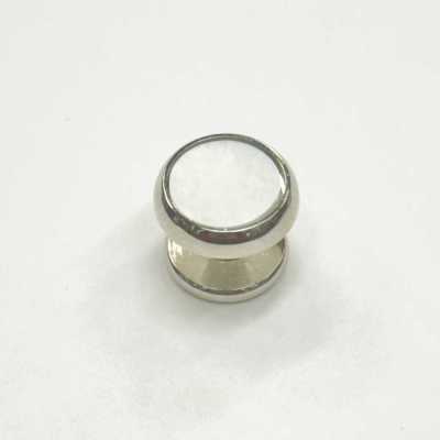 E-3 Bottone a pressione in madreperla argento rotondo (venduto al pezzo)