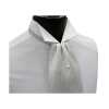 FAS-902 Cravatta ascot, bianca con pois grigi