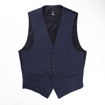 HLV-01 HARISSONS Gilet in lino, blu navy