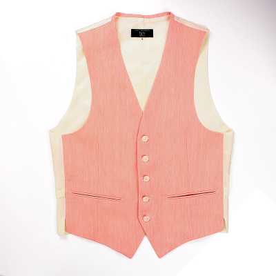 HLV-05 HARISSONS Gilet in lino rosa