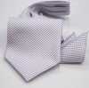 MS-400 Set cravatta ascot annodata a mano e fazzoletto da taschino viola