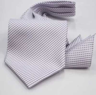 MS-400 Set cravatta ascot annodata a mano e fazzoletto da taschino viola