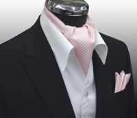 MS-401 Set Cravatta E Fazzoletto Ascot Annodati A Mano, Rosa[Accessori Formali] Yamamoto(EXCY) Sottofoto