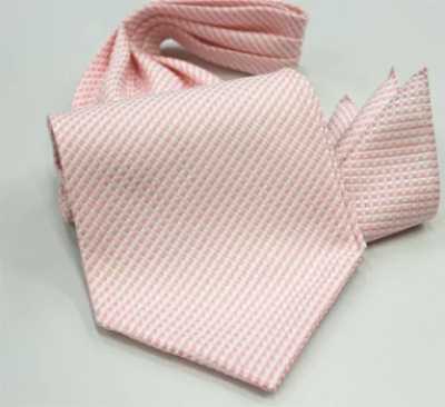 MS-401 Set di cravatta ascot annodata a mano e fazzoletto da taschino rosa