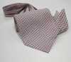 MS-402 Set di cravatta ascot annodata a mano e fazzoletto da taschino, bordeaux